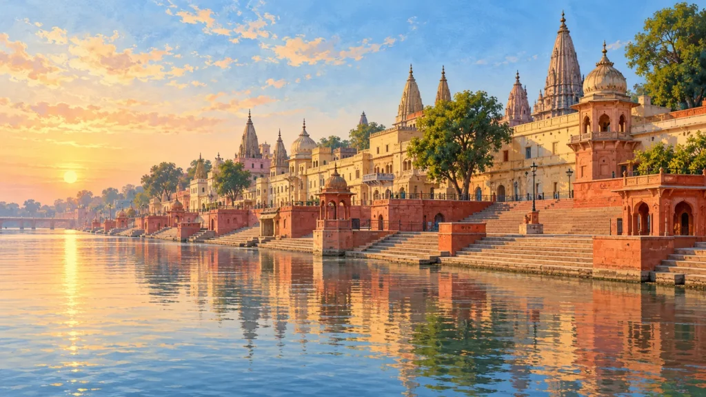 Ayodhya destination landmark illustration
