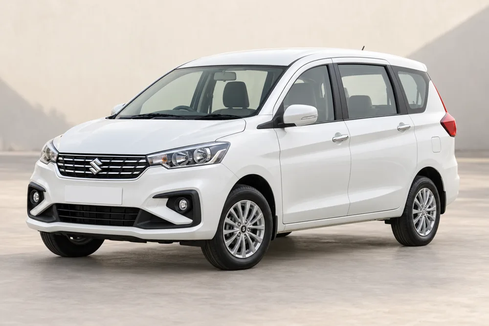 AI illustration of white Ertiga car for private driver hire