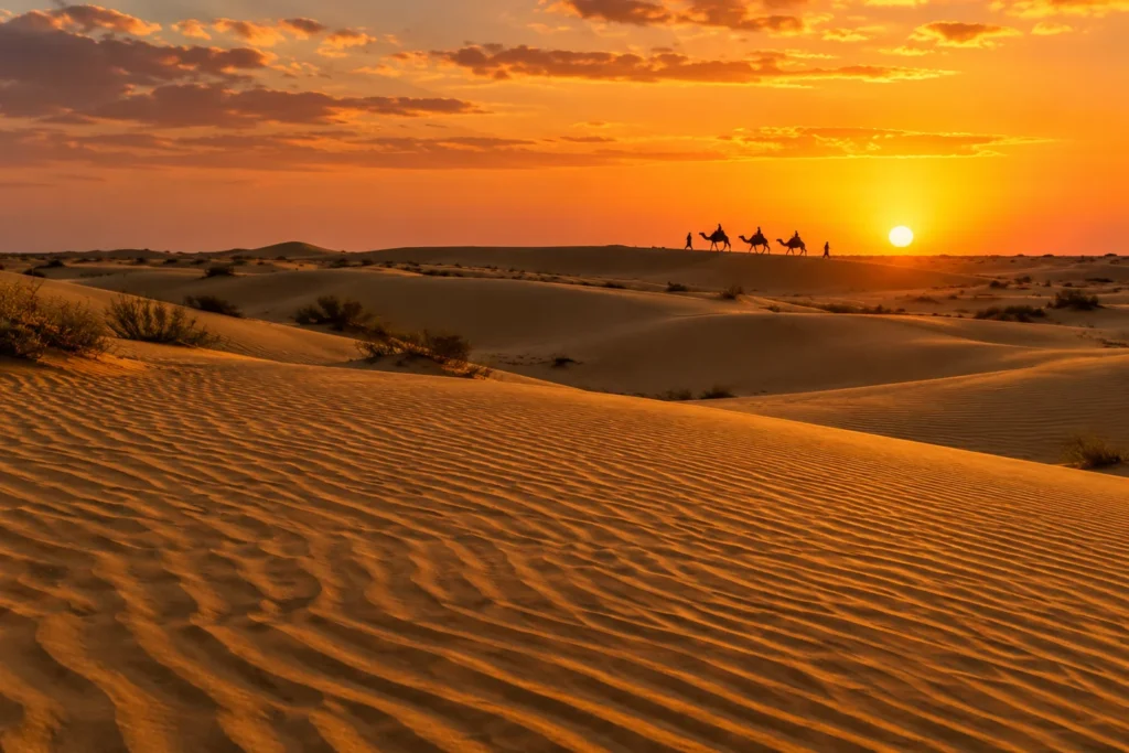 AI illustration of Thar desert dunes near Jaisalmer
