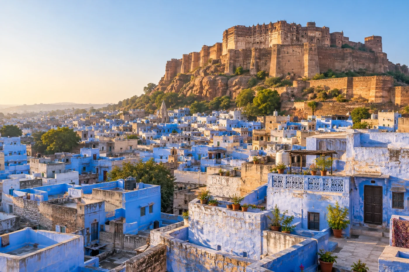 Jodhpur Blue City and Mehrangarh inspired view