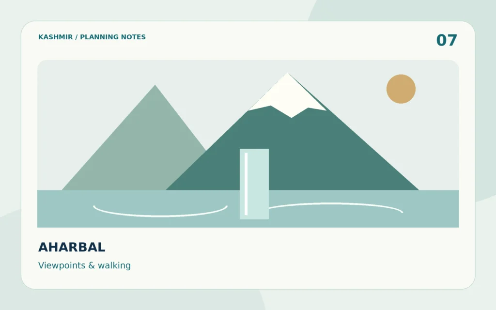 Aharbal Waterfall Guide: Viewpoints, Steps & Day Planning — editorial planning illustration