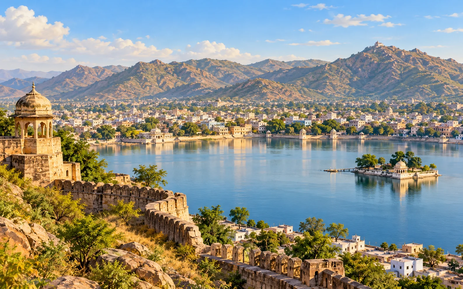 Ajmer-inspired destination landscape illustration