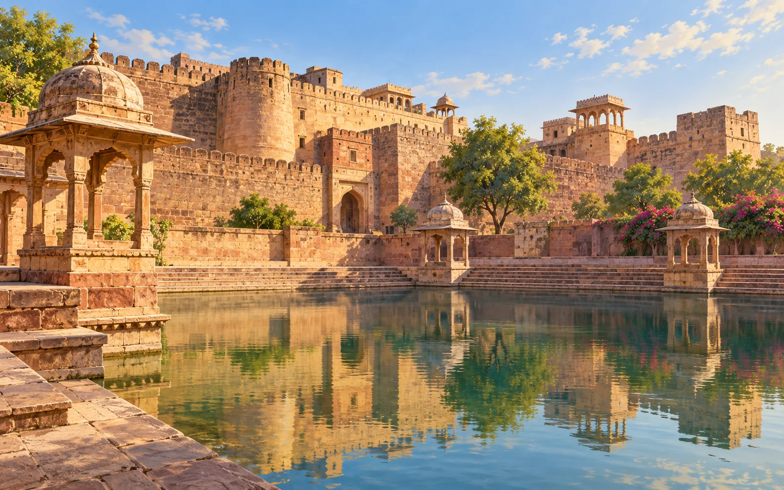 Nagaur-inspired destination landscape illustration