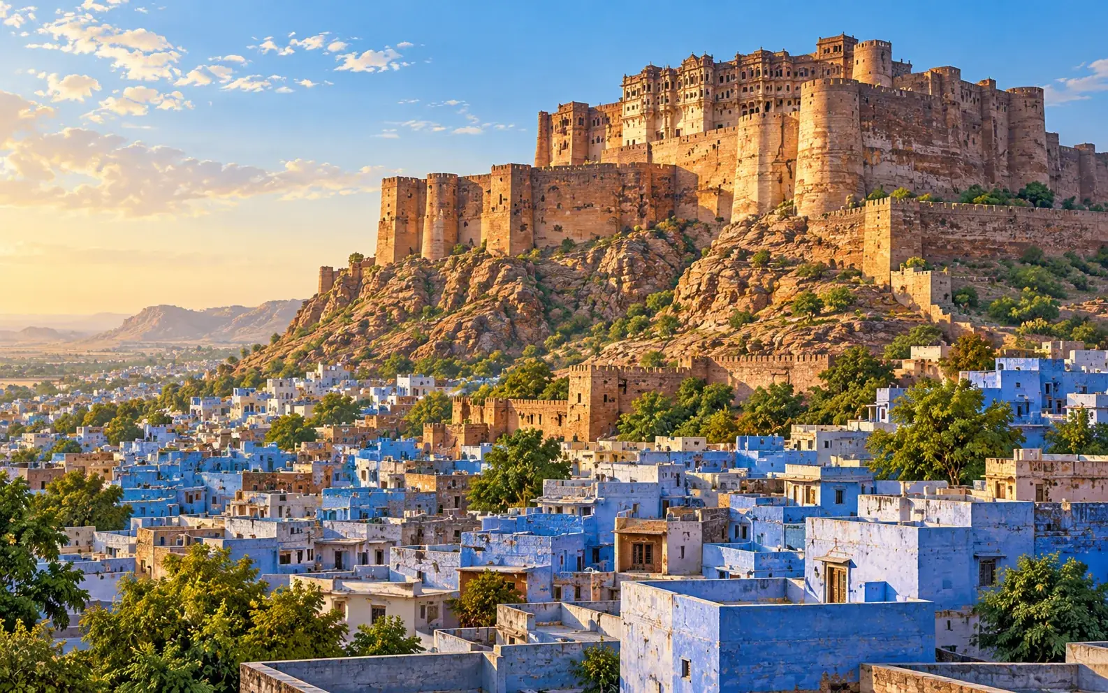 Jodhpur-inspired destination landscape illustration