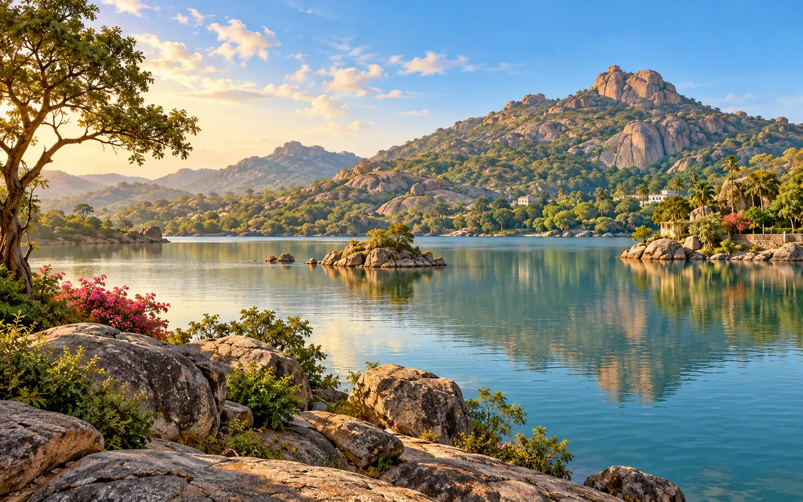 Mount Abu-inspired destination landscape illustration