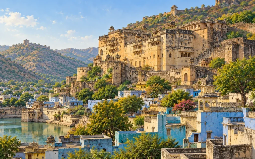 Bundi-inspired destination landscape illustration