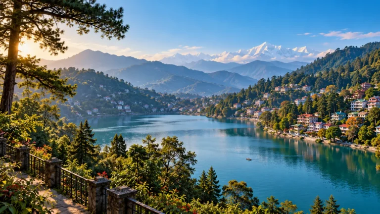 Nainital-inspired landscape illustration