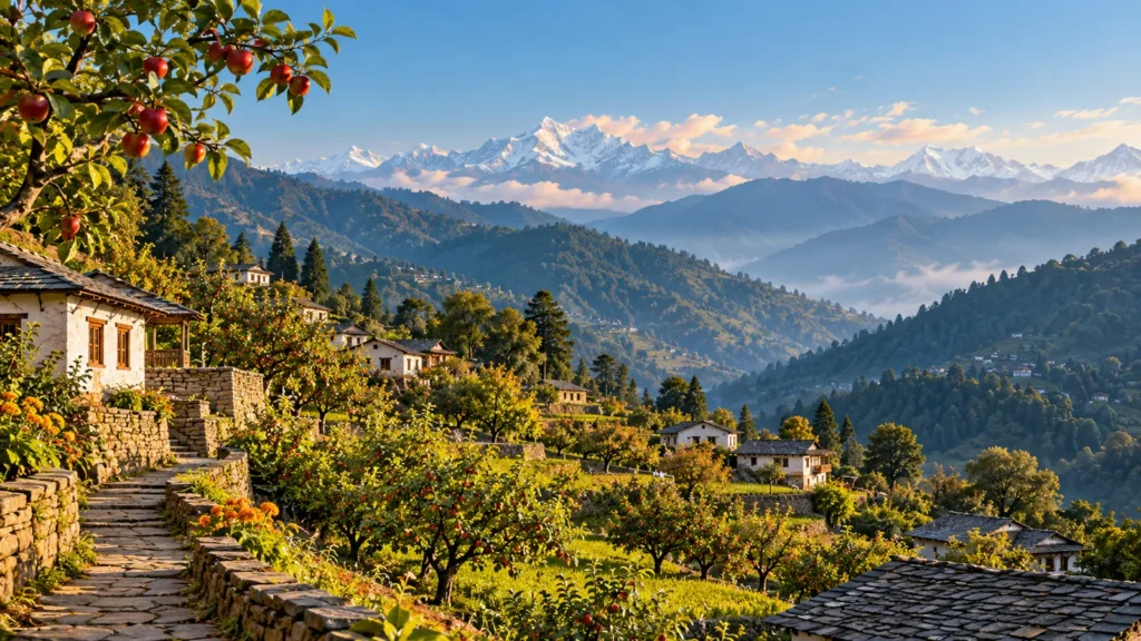 Ramgarh Uttarakhand-inspired landscape illustration