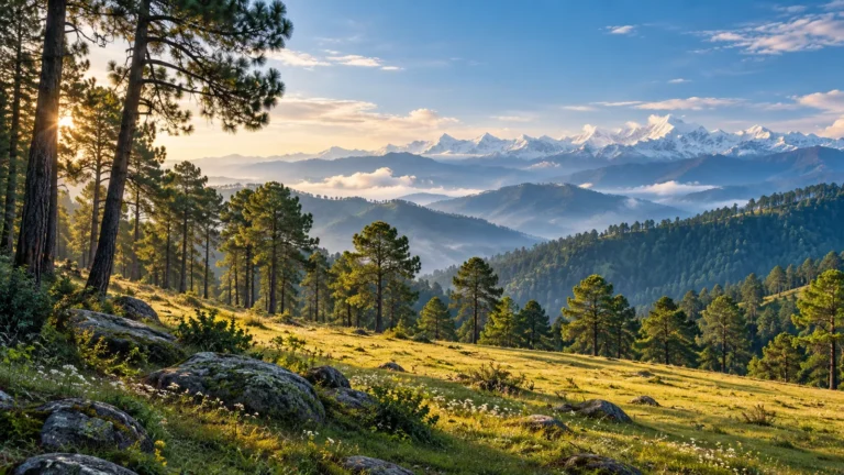 Ranikhet-inspired landscape illustration