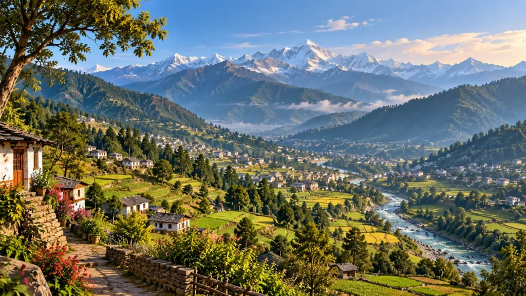 Pithoragarh-inspired landscape illustration