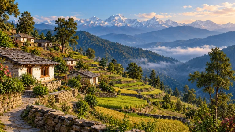Champawat-inspired landscape illustration