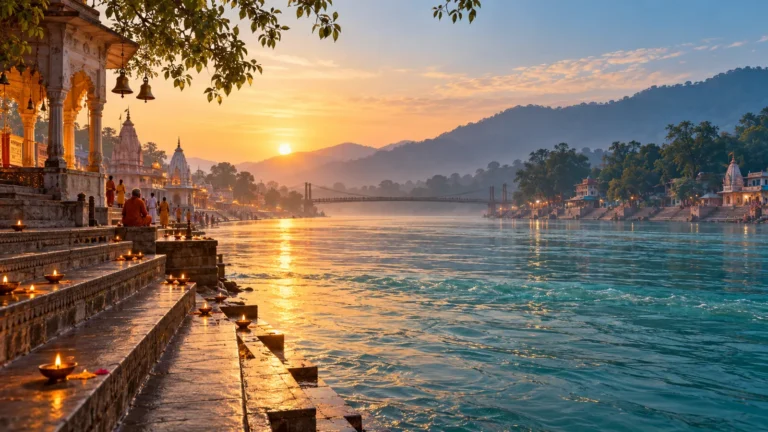 Haridwar-inspired landscape illustration