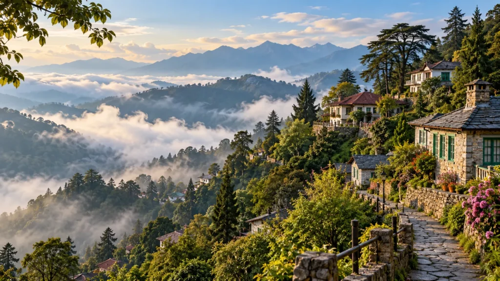Mussoorie-inspired landscape illustration