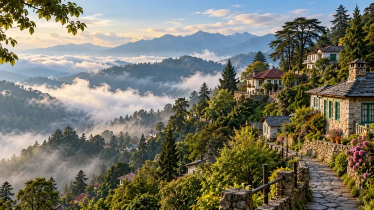 Mussoorie-inspired landscape illustration