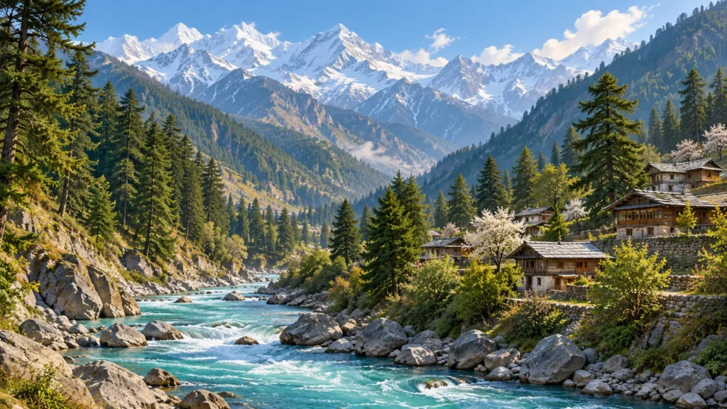 Harsil-inspired landscape illustration