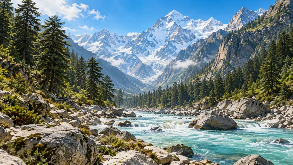 Gangotri-inspired landscape illustration