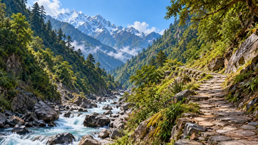 Yamunotri-inspired landscape illustration