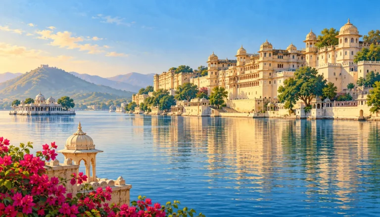 Udaipur destination landmark illustration