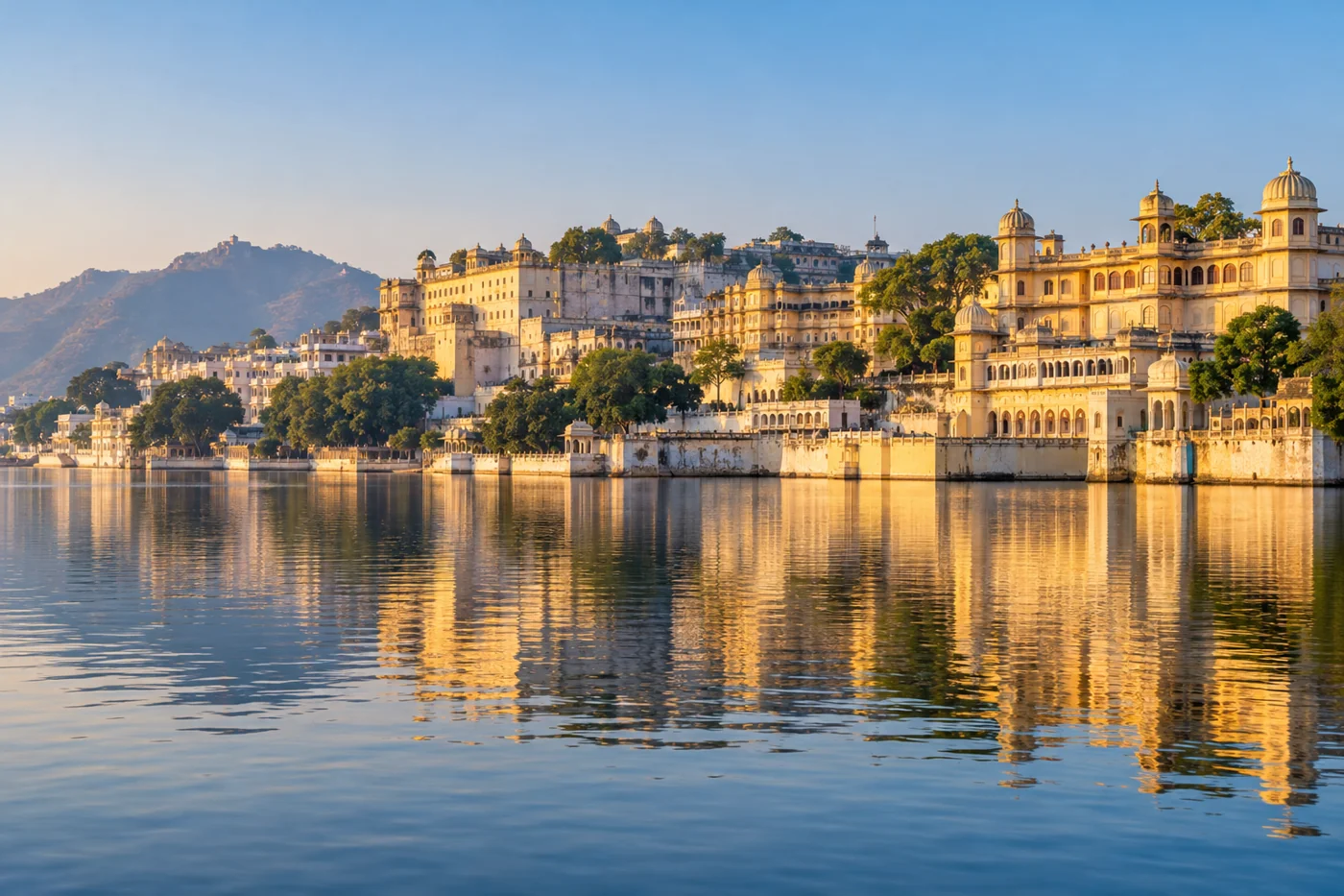 Udaipur lake and palace inspired waterfront